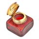 Red Rectangular Glass Ink Pot