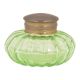 Vinatge Style Light Green Round Glass Ink Pot