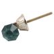 Turquoise Octagon Glass Pull Teardrop Dresser Knob 
