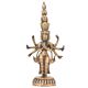 Brass 11-Head Avalokiteshvara 8 Arms Seated On A Double-Lotus Base