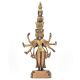 Brass 11-Head Avalokiteshvara 8 Arms Seated On A Double-Lotus Base