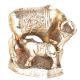 Brass Silver Plated Cow Feeding Her Calf