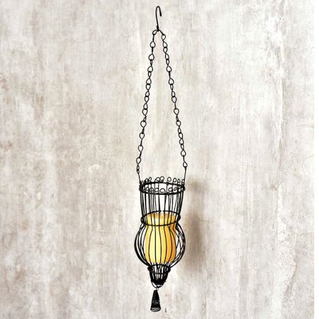 Metal Iron Wire Hanging Candle Holder