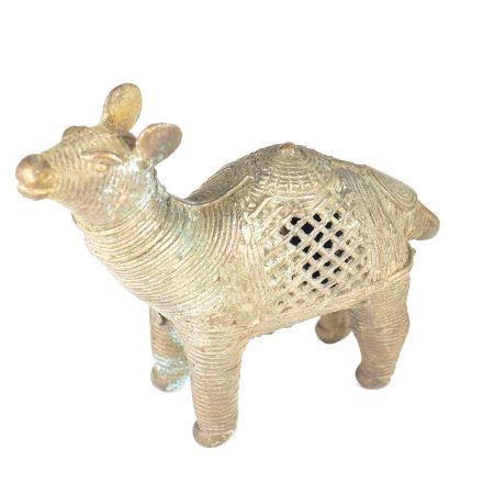 Brass Patinated Camel Incense Stick Holder