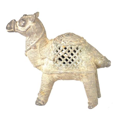 Brass Patinated Camel Incense Stick Holder