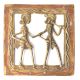 Brass Rustic Dhokra Wall Art Man Playing Saxophone & Woman Dancing