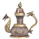 Vintage Copper With Brass Ceremonial Dragon Teapot