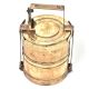 Vintage Brass Tiffin Box With Two Containers