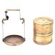 Vintage Brass Tiffin Box With Two Containers