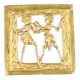 Brass Tribal  Art Wall Art with  Frame