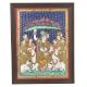A beautiful Tanjore painting of Lord Krishna lifting the Govardhan Parvat