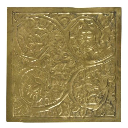 Vintage Floral Vines Engraved Wall Tile Plate