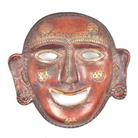 Brass Tribal Mask Wall Hanging