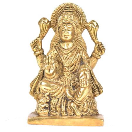 Brass Gaja Lakshmi Sitting On A Lotus