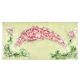 Hand Made Pink Floral Pattern and leaves Ceramic Tile