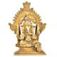 Brass Ganpati With Kirtimukha Top And Prabhavali