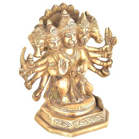 Panchmukhi Standing Brass Hanuman Statue
