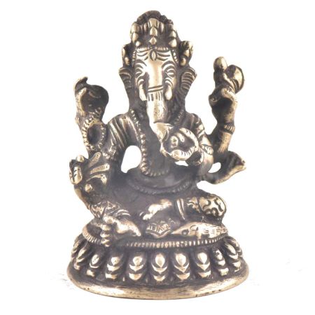 Brass Ganesha Sitting  Home Decor Statue