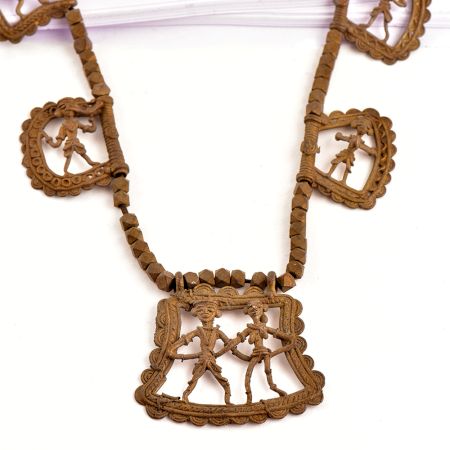 Vintage Handmade Tribal Figurine Pendent Necklace