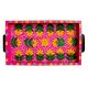 Pink Color Floral Design Handmade Painting Tray
