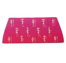 Handmade Pink Color Warli Painted Cotton Silk Clutch bag for Women