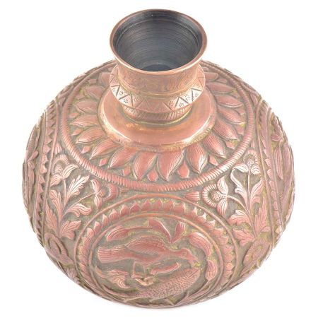 Vintage Copper Embossed Design Hookah Base