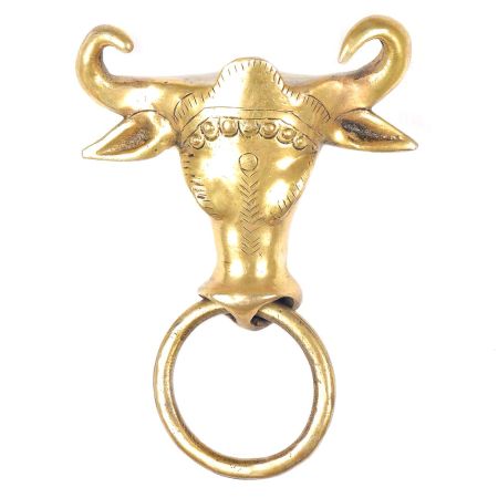 Vintage Brass Bull Towel Hanger