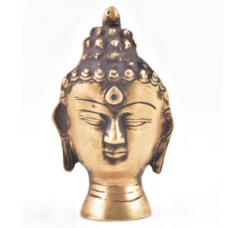 Lord Buddha Head Statue In Brass