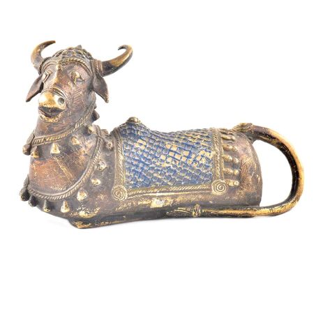 Brass Sitting Shiva Nandi Statue