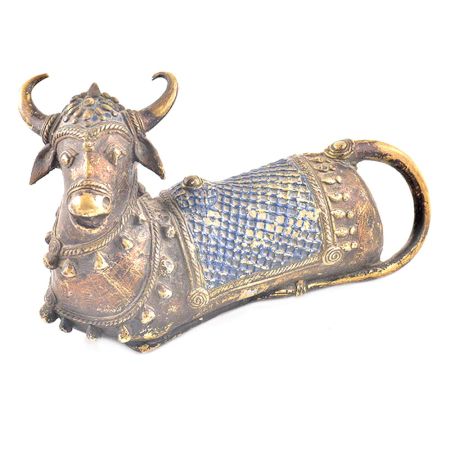 Brass Sitting Shiva Nandi Statue