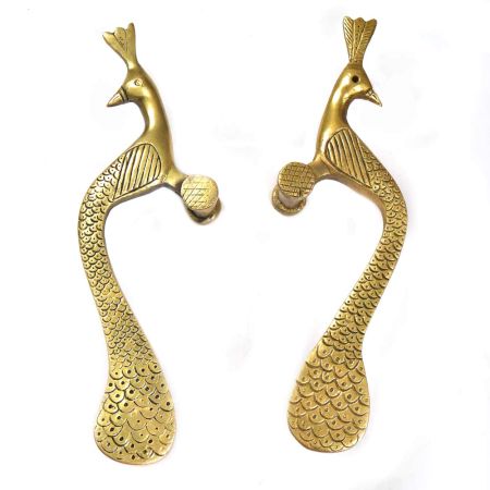 Elegant Brass Peacock Handles (set of 2)
