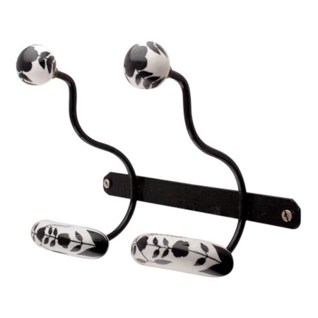 Hat And Coat Ceramic Flower Iron Wall Hooks