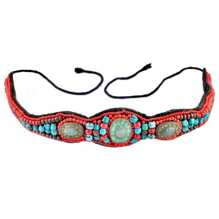 Traditional Ladakh Vintage Pendant Beaded Belt