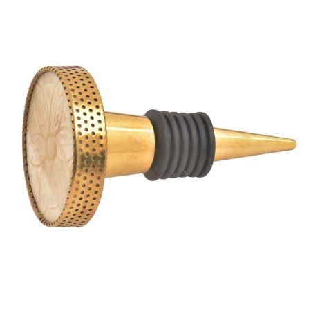 Round Cream Flower Metal And Bone Wine Stopper