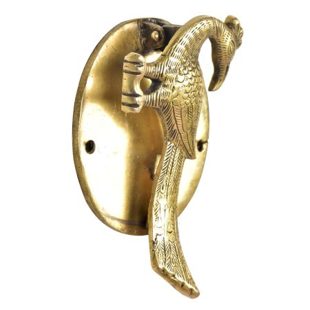 Brass Carved Peacocok Statue Door Knocker