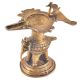 Brass Oil Lamp With peacock and Elephant Figurine