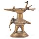 Brass Oil Lamp With peacock and Elephant Figurine