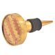 Golden Round Metal And Wooden Wine Stopper