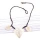 Engraved Figure 3 White Shell Necklace with Black Cord