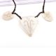 Engraved Figure 3 White Shell Necklace with Black Cord