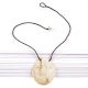 Tribal Figure Engraved Sea Shell Pendant With Black Cord