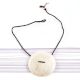 Elegant White Sea Shell Pendant With Black Cord