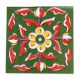 Red Leaf With Yellow Flower Ceramic Tiles