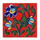 Red Base Forest Green Leaf Ceramic Tiles