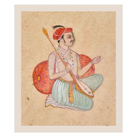 Painting Of A Musician In The Court Of Emperor Akbar