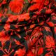 Black Red Floral Embroidered Georgette Sari