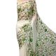 Creamy White Floral Embroidered Georgette Sari