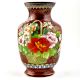 Vintage Rust W Orange Lotus Flower Pink Butterfly Cloisonne Vase