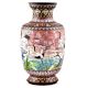 White Cloisonne Vase w/CRANES & Flower Blossoms