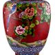 Red Handpainted Cloisonne Vase